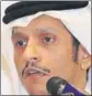  ??  ?? Qatari foreign minister Sheikh Mohammed bin Abdulrahma­n AlThani speaks to media.