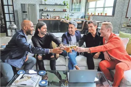  ??  ?? Karamo Brown, Jonathan Van Ness, Tan France, Antoni Porowski and Bobby Berk on “Queer Eye.”