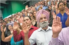  ??  ?? Guillermo Leal of Mexico and Mohinder Singh of India were among 1,200 people from 98 countries gathered in Austin.