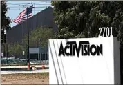  ?? RICHARD VOGEL / AP ?? A sign is seen outside the Activision building in Santa Monica June 21.