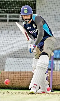  ?? — BCCI ?? Indian captain Virat Kohli during a nets session at Headingley cricket ground in Leeds, England, on Tuesday, ahead of the third Test.
