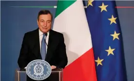  ?? Photograph: Remo Casilli/Reuters ?? Italy’s prime minister Mario Draghi holds his end-of-year news conference in Rome on 22 December.