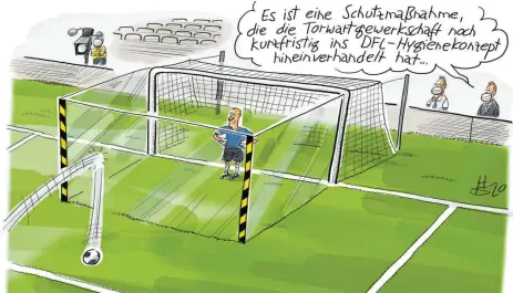  ??  ?? Wie gewöhnungs­bedürftig ist der Corona-Fußball?