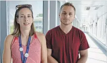  ?? BROCK UNIVERSITY, SPECIAL TO THE ST. CATHARINES STANDARD ?? Assistant professor of health sciences Rebecca MacPherson and master's student Bradley Baranowski are researchin­g diet and aging.