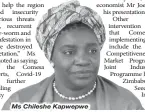  ??  ?? Ms Chileshe Kapwepwe