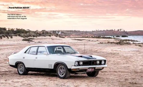  ??  ?? The Falcon takes a well-deserved rest at the waterside in Port Augusta