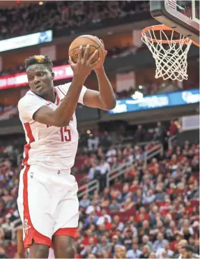  ?? TROY TAORMINA/USA TODAY SPORTS ?? By trading center Clint Capela, who is averaging 13.9 points and 13.8 rebounds, the Rockets could acquire assets to land a wing.