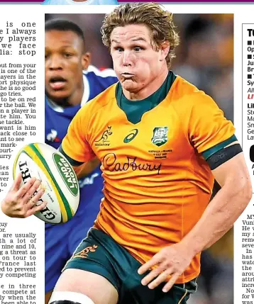  ?? GETTY IMAGES ?? Dangerman: flanker Hooper is key to Aussie hopes