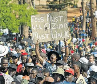  ?? Picture: IHSAAN HAFFEJEE ?? LEFT WANTING: Protesting students at the Union Buildings in Pretoria in October