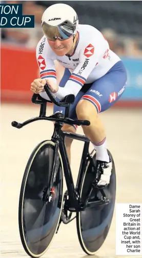  ??  ?? Dame Sarah Storey of Great Britain in action at the World Cup and, inset, with her son Charlie