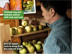  ??  ?? Use an apple rack to keep fruit dry and rot-free