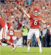  ?? [PHOTO BY BRYAN TERRY, THE OKLAHOMAN] ?? Baker Mayfield is even more efficient than he was a season ago.