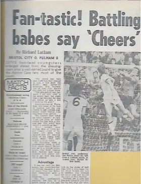  ??  ?? The Bristol Evening Post match report from the game and programme cover