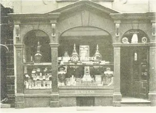  ??  ?? Above, W. Newton Brazier’s Market Street Pharmacy and, below, his advert