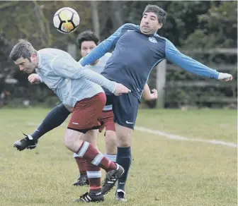  ??  ?? Wearmouth CW (light blue) take on Washington Victoria Inn last weekend. Picture by Kevin Brady