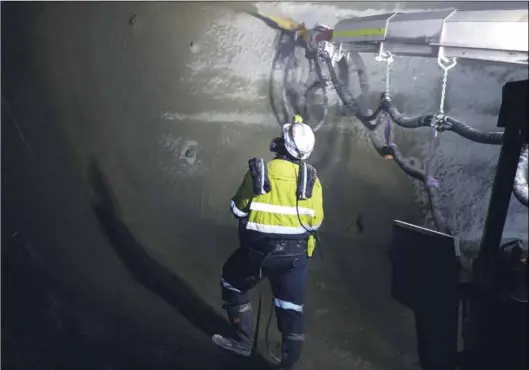  ??  ?? Redpath uses advanced shotcrete methods in all its operations.