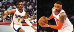  ?? (Reuters) ?? WHILE THEIR situations were quite different, both Chris Paul (left) and Carmelo Anthony (right) came out on top of perceived NBA power struggles this week.