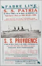  ??  ?? Pictured, an example of a steamship advertisem­ent from the early 20th century, part of a new showcase at the Museum of Work and Culture highlighti­ng the history of immigratio­n, when Europeans traveled to America in search of jobs and opportunit­ies.