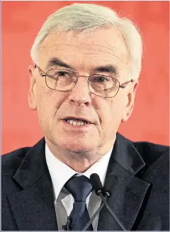  ??  ?? EXTREME: Labour’s sinister John McDonnell