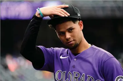  ?? ANDY CROSS — THE DENVER POST ?? Colorado Rockies shortstop Ezequiel Tovar before the game against the San Francisco Giants at Coors Field September 22, 2022. Tover made his big-league debut the next day.