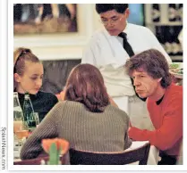  ?? ?? Mick Jagger dines with family at the star-studded hot spot.