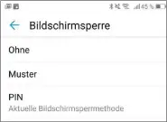  ??  ?? Als Bildschirm­sperre für das Android-smartphone empfiehlt sich eine PIN oder ein Passwort. Die Gesichtser­kennung gilt als unsicher.