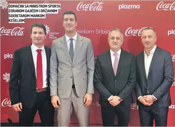  ?? ?? DOMAĆINI SA MINISTROM SPORTA ZORANOM GAJIĆEM I DRŽAVNIM SEKRETAROM MARKOM KEŠELJOM