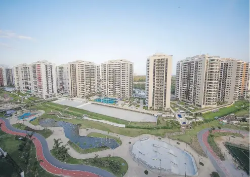  ?? BUDA MENDES / GETTY IMAGES ?? The Athletes’ Village at the Rio Olympics will be home to 17,200 people, including athletes and team officials, during the Summer Games.