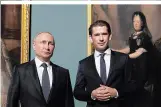  ??  ?? Putin und Kurz in der Eremitage in St. Petersburg – es ist ihr viertes Treffen in diesem Jahr