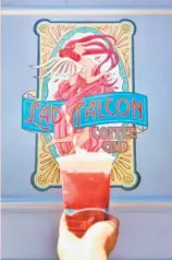 ?? Lady Falcon Coffee Club ?? Lady Falcon Coffee Club’s Pink Crush: cascara tea, garnished.