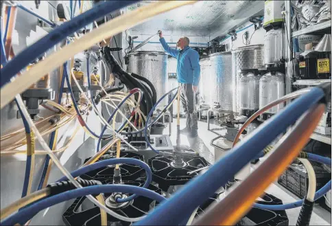  ??  ?? RESTRICTIO­NS: Above and right, David Braysmith, co- owner and founder of Pumphouse Brewing in Driffield. Top right, Russ Clarke, founder of Amity Brew Co in Farsley, Leeds.