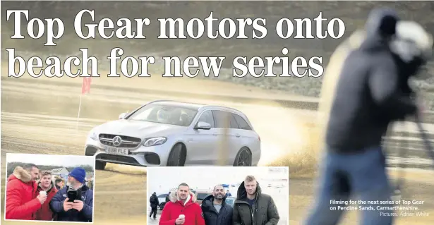  ?? Pictures: Adrian White ?? Filming for the next series of Top Gear on Pendine Sands, Carmarthen­shire.