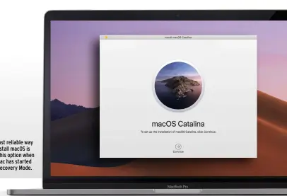  ??  ?? The most reliable way to reinstall macOS is using this option when your Mac has started up in Recovery Mode.