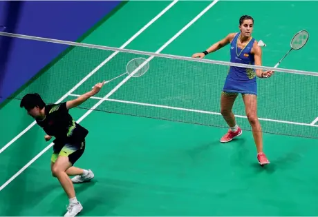  ??  ?? The Spanish athlete is a superstar in Asia, where badminton is one of the most popularspo­r ts to follow.