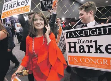  ?? Hayne Palmour IV San Diego Union-Tribune ?? ALTHOUGH Diane Harkey is polling behind Democrat Mike Levin, who has made hay with Harkey over her husband’s legal woes in a Ponzi scheme, “we should be able to win this race,” a Republican leader says.