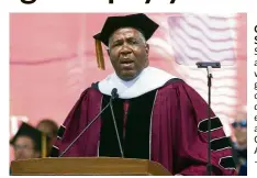  ?? — AP ?? Good Samaritan: Smith announcing he will provide grants to wipe out the student debt of the entire 2019 class at Morehouse College in Atlanta, US.