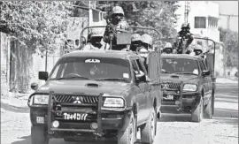  ?? Bilawal Arbab
European Pressphoto Agency ?? SOLDIERS PATROL near the Badaber air base, where the assault took place. The base houses training and residentia­l facilities for the Pakistani air force.