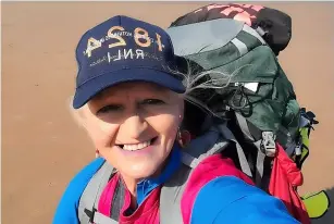  ?? ?? Tracey Hannam, from Bath, is walking the UK’S coast for charity