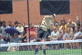  ?? kevin Myrick ?? Bennett Vest took a first set 6-1 lead in No. 3 singles play, and then a 7-5 victory in the second set for a win in the Class AA state title match on Monday, May 6.