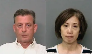  ?? The Associated Press ?? This undated combo of booking photos provided by the Redding Police Department shows Jonathan McConkey, left, general manager at IASCO Flight Training in Redding, Calif., and Kelsi Hoser, an assistant at IASCO Flight Training. McConkey and Hoser were...