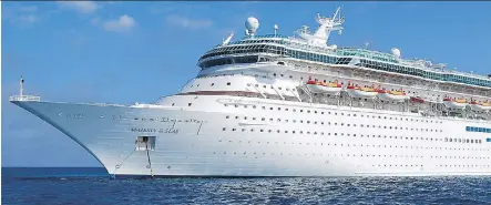  ?? ROYAL CARIBBEAN ?? Royal Caribbean’s oldest ship, Majesty of the Seas, will undergo a major refurbishm­ent in which a poolside movie screen, new restaurant options and new water slides are added.