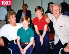  ?? ?? Flashback: William with Diana and Harry at the homeless centre. Right: Visiting yesterday