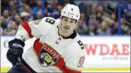  ?? CHRIS O’MEARA — THE ASSOCIATED PRESS ?? This Dec. 23, 2019 file photo shows Florida Panthers center Brian Boyle (9) during the second period of an NHL hockey game against the Tampa Bay Lightning in Tampa, Fla. The predominan­tly white sport of hockey has a checkered history of racism and a culture of not standing out from the team or speaking out. The death of George Floyd in Minnesota has shattered that silence.