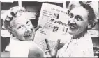  ?? Photo courtesy of Planned Parenthood ?? Estelle Griswold, left, celebrates the 1965 Supreme Court decision Griswold vs. CT, which legalized contracept­ive use.