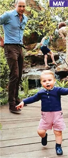  ??  ?? Runaway success: Louis, aged one, has a wild time at the Chelsea Flower Show’s Back To Nature garden MAY