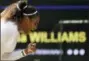  ?? TIM IRELAND ?? Serena Williams of the United States celebrates winning a point during her women’s singles match against Russia’s Evgeniya Rodina at Wimbledon on Monday.