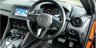  ??  ?? Left: Quattro’s digital dash looks very dated, although it adds retro cool. Not so charming is the driving position. The Audi was once a tech geek’s dream; GT-R (right) shows how far we’ve come