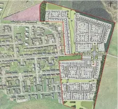  ??  ?? Plans The proposed 350 homes at Springhill Farm