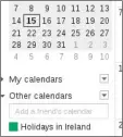 ??  ?? Google lists any calendars to which you subscribe.