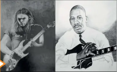  ??  ?? DAVID GILMOUR BY JOSHUA MCCONNELL
WES MONTGOMERY BY JOHN EAGLESHAM